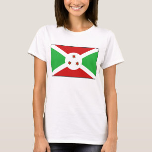 ブルンジ国旗x地図Tシャツ Tシャツ