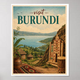 ブルンジ旅行ヴィンテージ訪問 ポスター