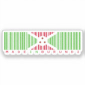 ブルンジ製バーコードフラッグステッカー シール (正面)