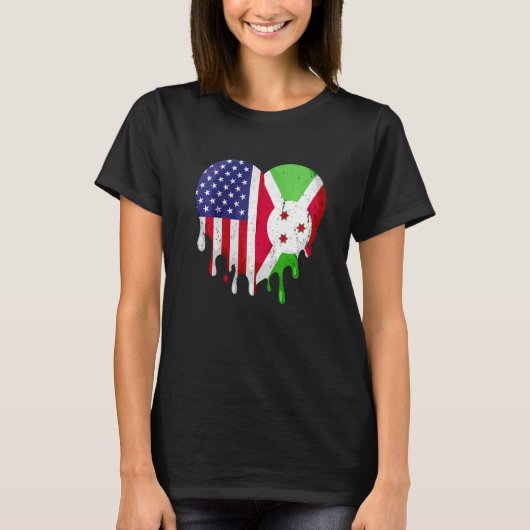 ブルンジ・アメリカン・パトリオ生産国ヘアを溶かす Tシャツ (正面)