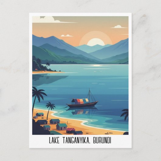 ブルンジ タンガニーカ湖 旅行 ポストカード (正面)