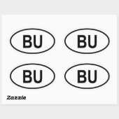 ブルンジ「BU」 楕円形シール (シート)