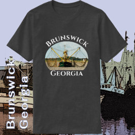 ブルンスウィックジョージアハンサムなエビのボートTシャツ Tシャツ