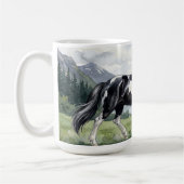 ブルンスキョットゥール 黒白のアイスランド馬 コーヒーマグカップ (左)
