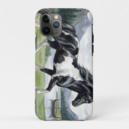 ブルンスキョットゥール 黒鹿毛 アイスランド柄 iPhone 11 PROケース