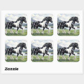 ブルンスコットゥル 黒白斑のアイスランド馬 スクエアシール (シート)