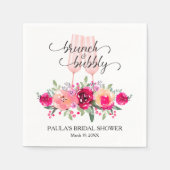 ブルンスタイリッシュチとバブリーフローラブライダルシャワー スタンダードカクテルナプキン (正面)