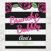 ブルンチとバブリー、ブライダルシャワー ワインラベル (シングルラベル)