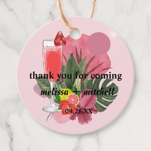 ブルンチと泡立つシャンパンミモ感謝していサユー フェイバータグ (正面)