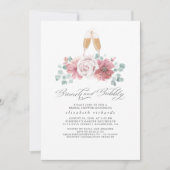 ブルンチアンドバブリーほこりっぽいバラブライダルシャワー 招待状 (正面)