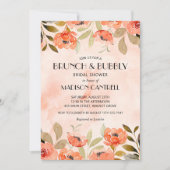 ブルンチアンドバブリーオレンジフローラブライダルシャワー 招待状 (正面)