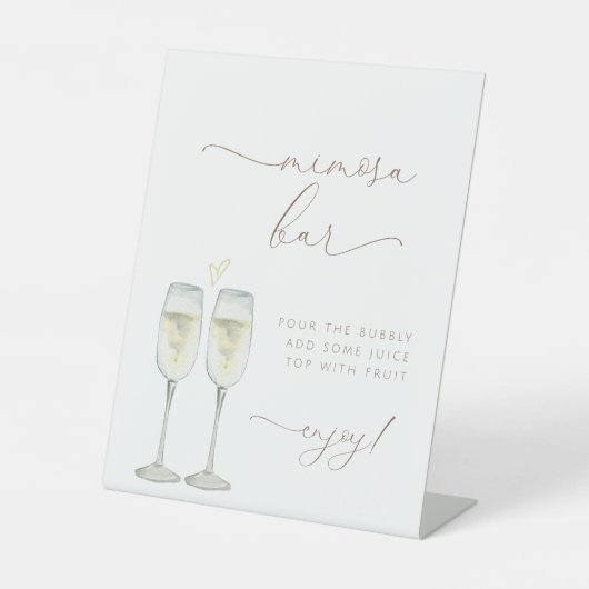 ブルンチアンドバブリーミモザバー標識 台座サイン (正面)