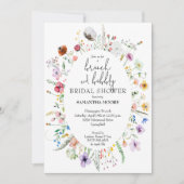 ブルンチアンドバブリーワイルドフラワーブライダルシャワー 招待状 (正面)
