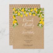 ブルンチアンドバブリー素朴レモンズブライダルシャワー 案内ポストカード (正面/裏面)