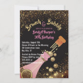 ブルンチアンドバブルシャンパン誕生日招待状 招待状 (正面)