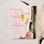 ブルンチアンドバブルミモサシャンパーニュ誕生日パーティー 招待状<br><div class="desc">ピンクのブランチとバブリーフローラミモサシャンパーニュ誕生日パーティーの招待状！</div>
