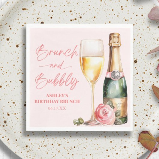 ブルンチアンドバブルミモサシャンパーニュ誕生日ブランチ スタンダードランチョンナプキン