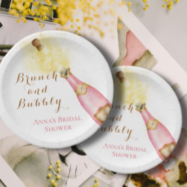 ブルンチエレガントアンドバブリーブライダルシャワー ペーパープレート