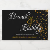 ブルンチエレガントバブリーブライダルシャワー金ゴールド紙吹雪 スパークリングワインラベル (シングルラベル)