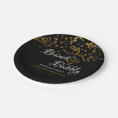 ブルンチエレガントバブリーブライダルシャワー金ゴールド紙吹雪 ペーパープレート (アングル)