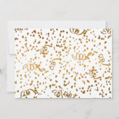 ブルンチエレガントバブリーブライダルシャワー金ゴールド紙吹雪 招待状 (裏面)