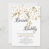 ブルンチエレガントバブリーブライダルシャワー金ゴールド紙吹雪 招待状 (正面)