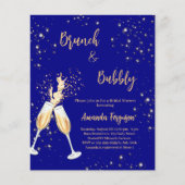 ブルンチバブリーブライダルシャワーネイビーブルーの招待 (正面)