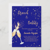 ブルンチバブリーブライダルシャワーネイビーブルー応援 招待状 (正面)