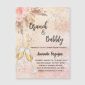 ブルンチバブリーブライダルシャワーバラパンパスラグジュアリー マグネット招待状 (正面)