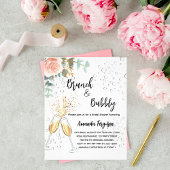 ブルンチバブリーブライダルシャワーバラ予算の招待 チラシ