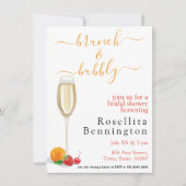 ブルンチバブリー楽しい予算ブライダルシャワー 招待状 (正面)