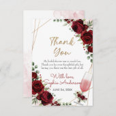 ブルンチバブルブルブルガンディワインバラブライダルシャワー サンキューカード (正面/裏面)