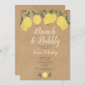 ブルンチ素朴アンドバブリーレモンブライダルシャワー 招待状 (正面/裏面)