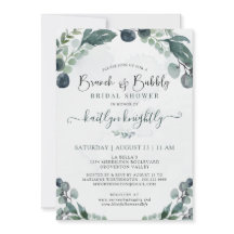 ブルンチ&バブリーユーカリブライダルシャワーインビタション