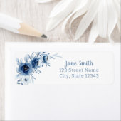 ブルンチ＆バブルリー ブルーフラワーの花嫁シャワー ラベル (インサイチュ)