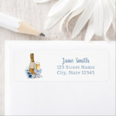 ブルンチ＆バブル ブルー フラワーの花嫁シャワー ラベル (インサイチュ)