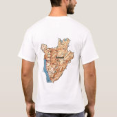 ブルンディの旗および地図のTシャツ Tシャツ (裏面)