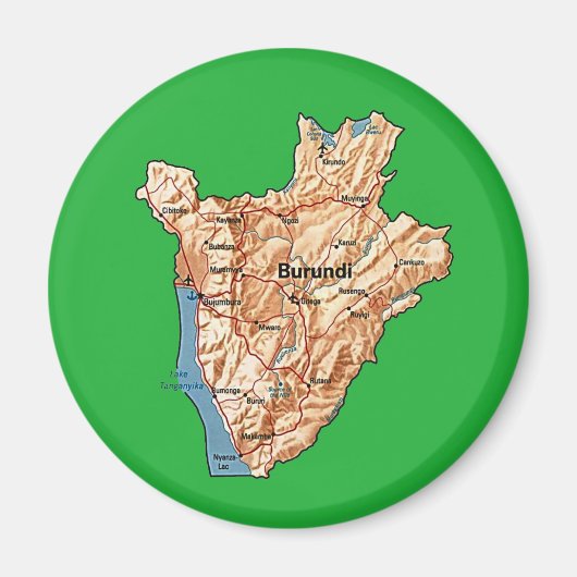 ブルンディ地図マグネット マグネット (正面)