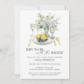 ブルンファンシーチ |水モダン色ブライダルシャワー 招待状 (正面)