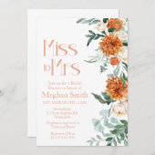 ブルン恋しく思チブライダルブライダルシャワー夫人に 招待状 (正面/裏面)