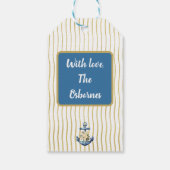 ブルーいかりとクリームバラギフトラベル ギフトタグ (裏面)