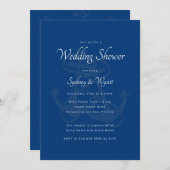 ブルーいかりカップルウェディングシャワー招待状 招待状 (正面/裏面)