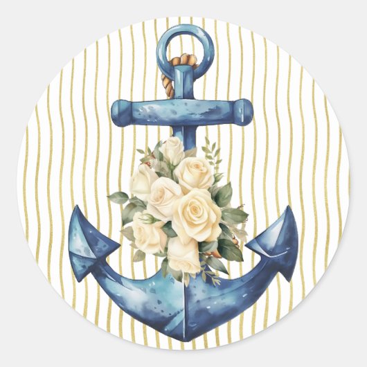 ブルーいかりギフトラベル ラウンドシール (正面)