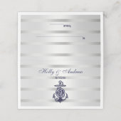 ブルーいかりシルバーホワイトネイビーつる植物モノグラム33 プレイスカード (外部開封)