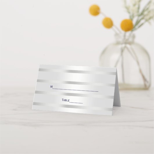 ブルーいかりシルバーホワイトネイビーつる植物モノグラム33 プレイスカード (裏面)