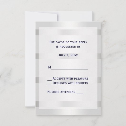 ブルーいかりシルバーホワイト海軍サークルモノグラム33 出欠カード (裏面)