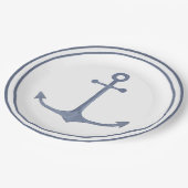 ブルーいかりパーティープレート ペーパープレート (アングル)