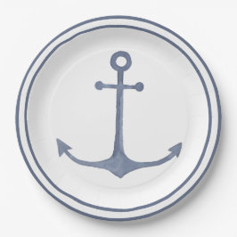 ブルーいかりパーティープレート ペーパープレート