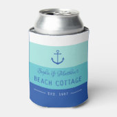 ブルーいかりビーチホームストライプの 缶クーラー (缶正面)