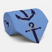 ブルーいかりメンズタイ ネクタイ (ロール)